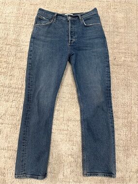 AGOLDE Riley High Rise Straight Jeans Size 27 Medium Wash Organic Cotton